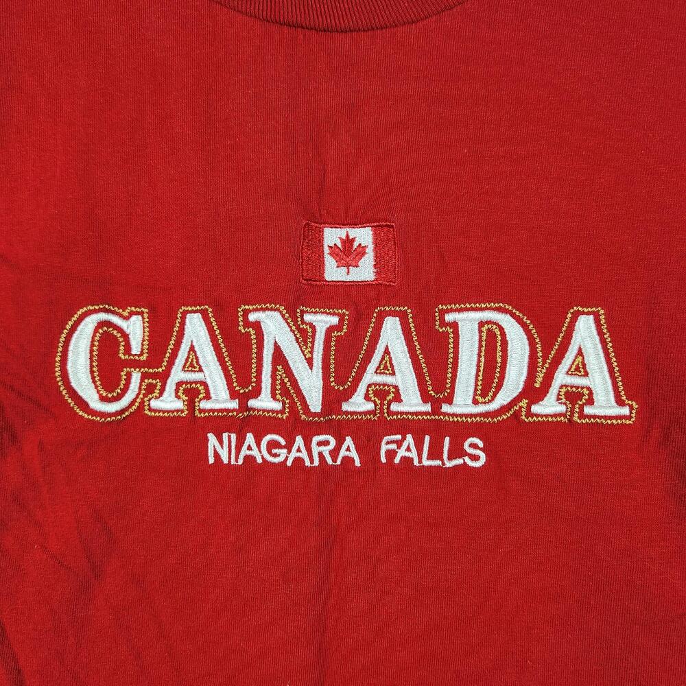 Canada Niagara Falls Shirt Mens Large Red Embroidered Souvenir Graphic Tee